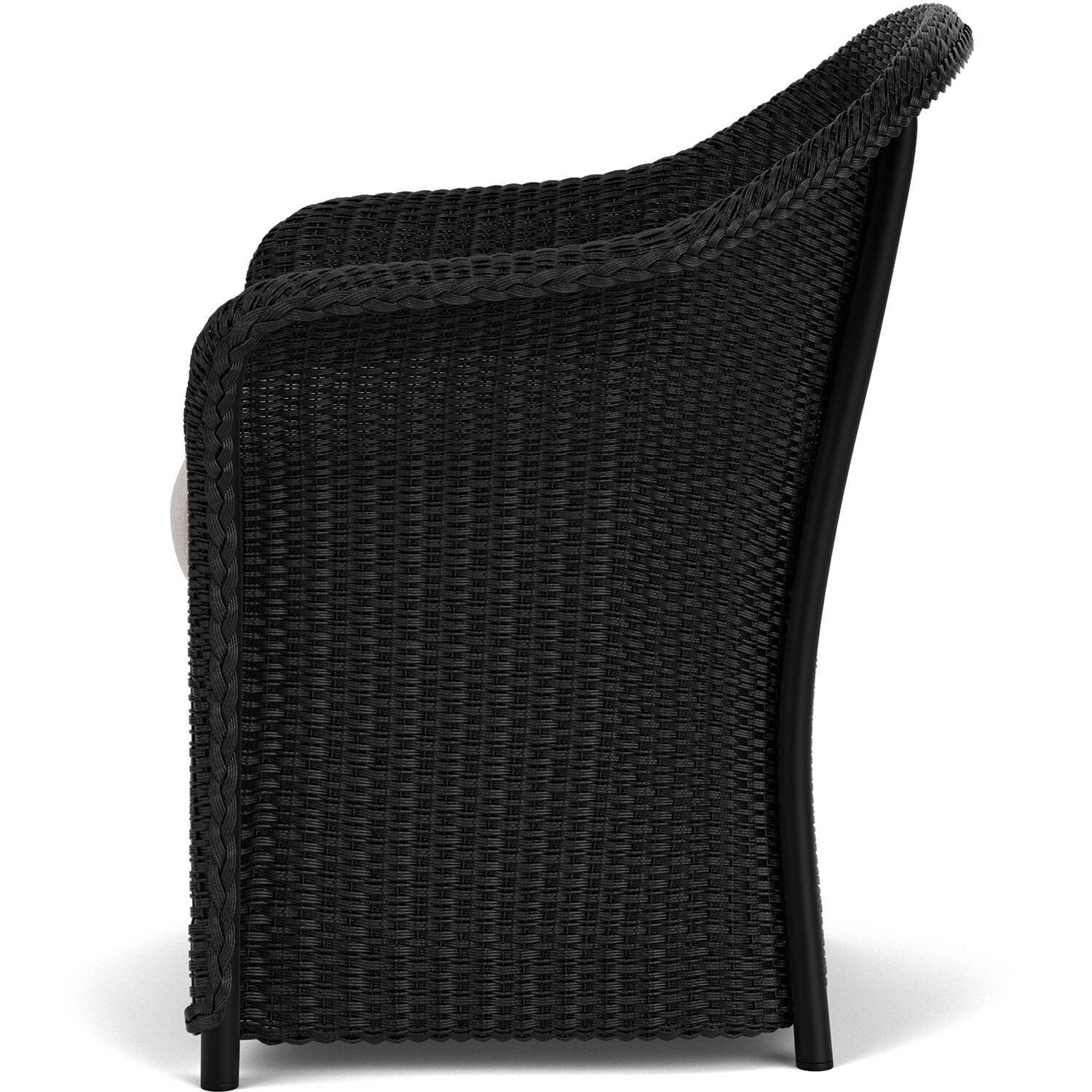 Lloyd Flanders Weekend Retreat Dining Armchair in Ebony Finish W/ Remy Cloud Fabric - Side thumbnail