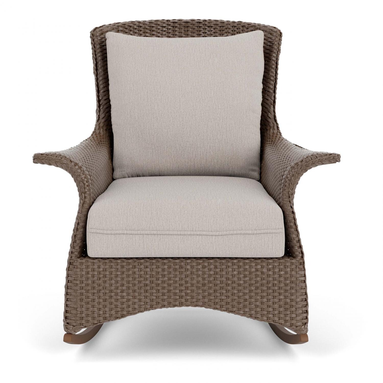 Mandalay Lloyd Loom Rocking Club Chair in Bark/Remy Cloud by Lloyd Flanders