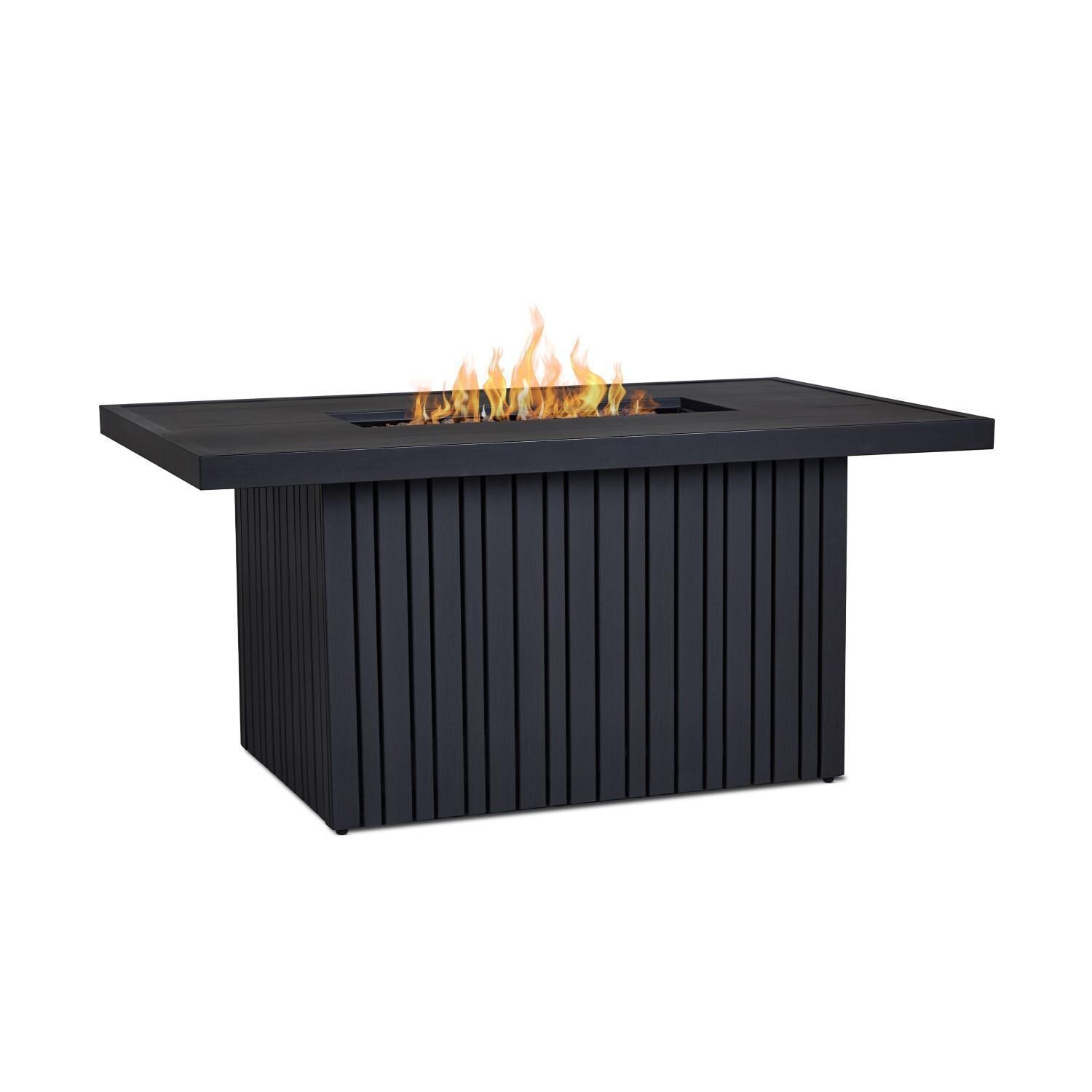 Westlook 52 Inch Rectangular Propane Fire Pit Table in Black Coral by Lakeview - White Background thumbnail