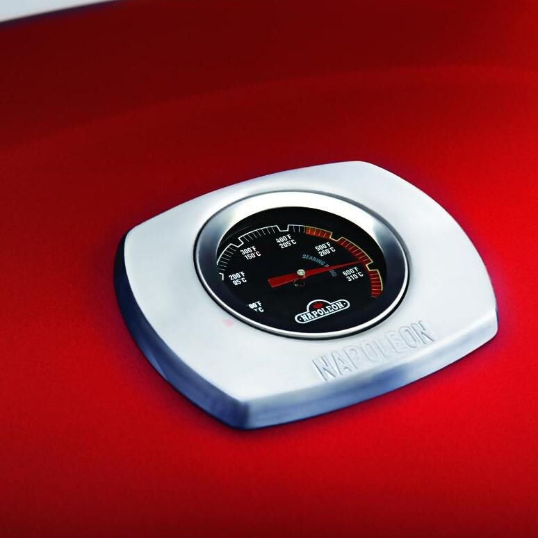 Napoleon TravelQ 285 Portable Propane Gas Grill With Griddle - Red - TQ285-RD-A - Thermometer thumbnail