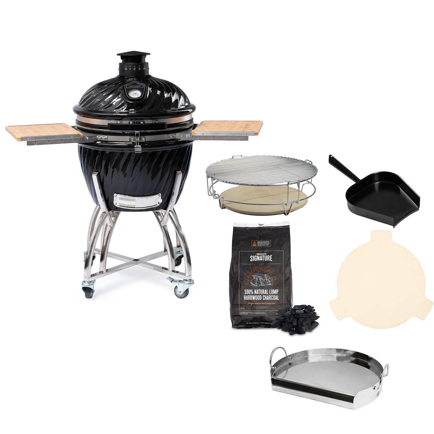 Victory 21-Inch Kamado Grill & Smoker w/ Mega Starter Pack - BBQ-VCT-K-24B