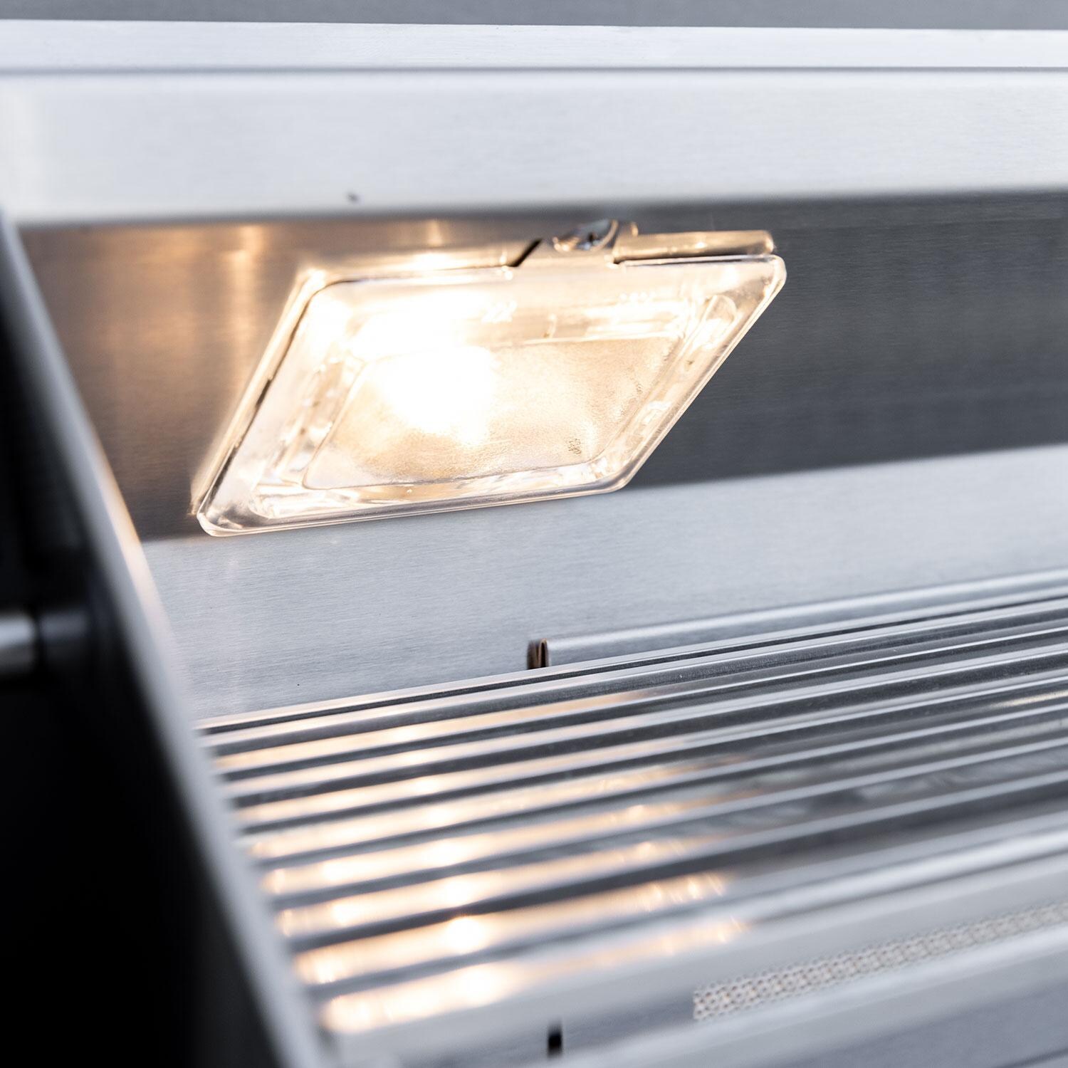 Summerset TRL Pro 32-in 3 Burner Natural Gas Grill on Deluxe Cart w/ Rear Infrared Burner & Rotisserie Kit - Interior Light - Detail thumbnail