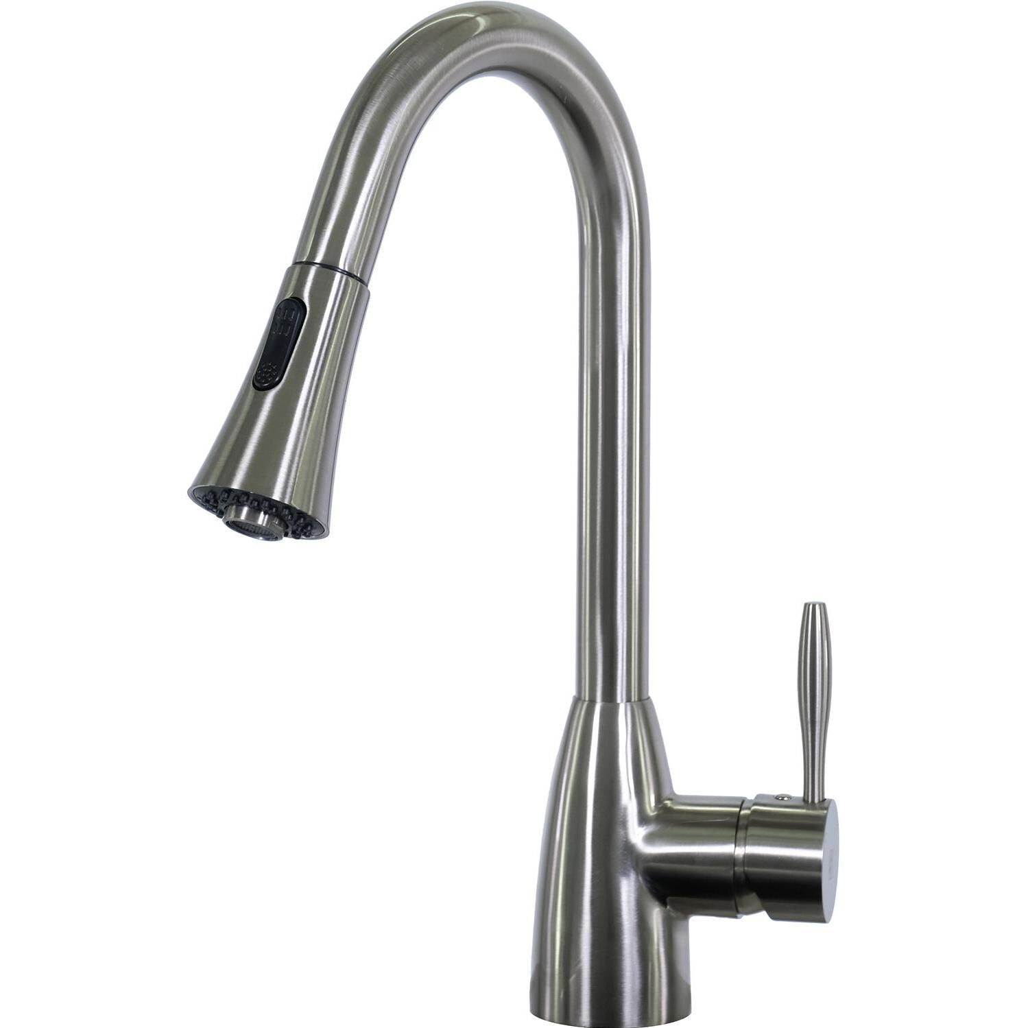 BBQGuys Signature - BBQ-N88402-BN - Single Handle Pull-Out Gooseneck Faucet thumbnail