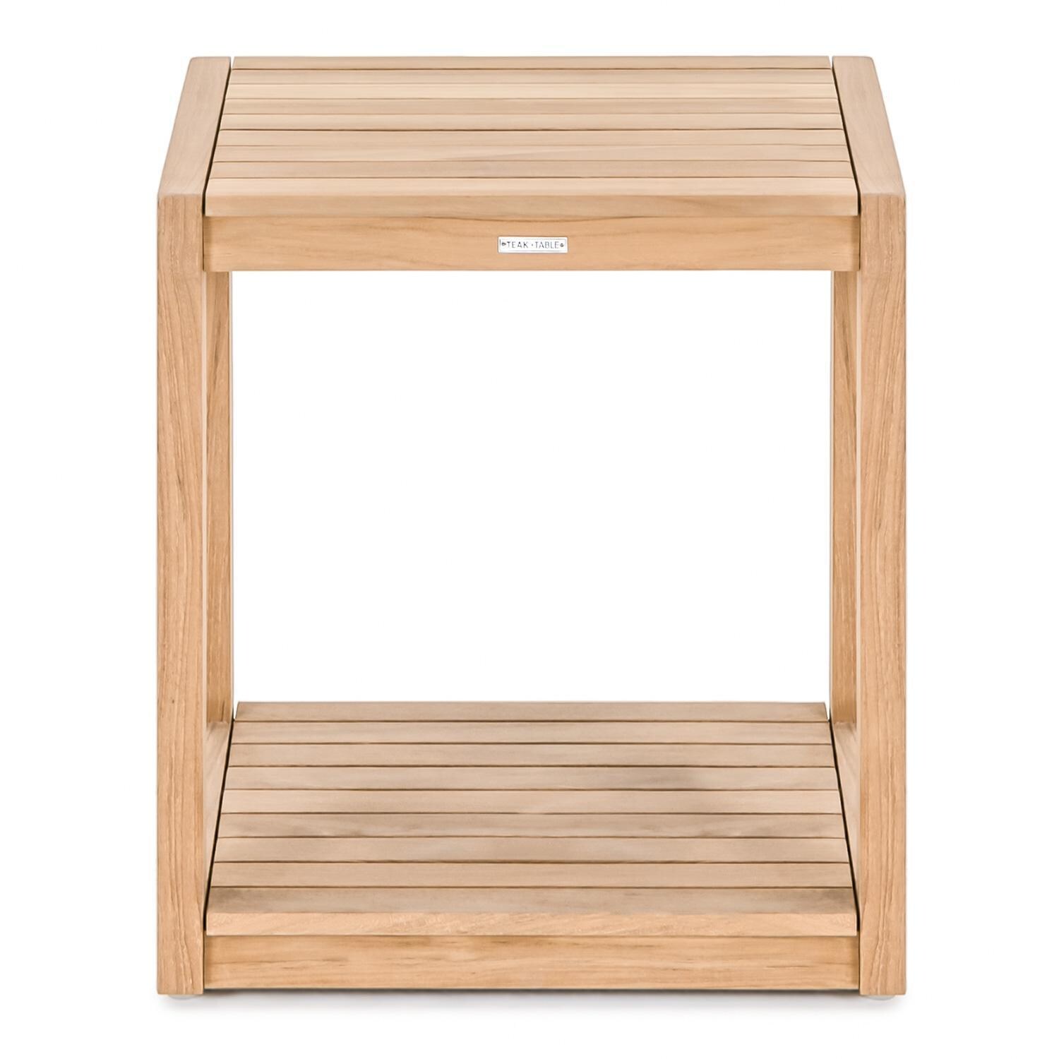 Teak + Table Atlantic Square Teak Patio End Table - Front - White Background thumbnail