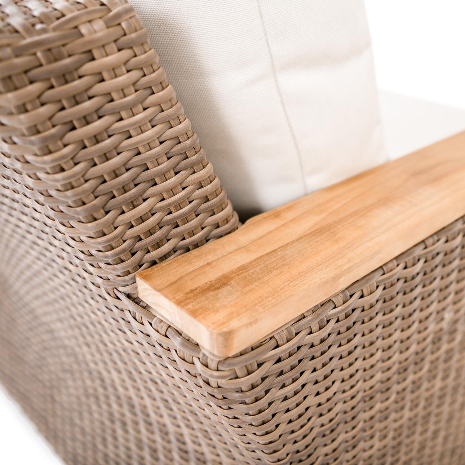Teak + Table Havana Club Chair in Carbon - Chair Detail (Shown W/ Sand Cushion) - Detail thumbnail