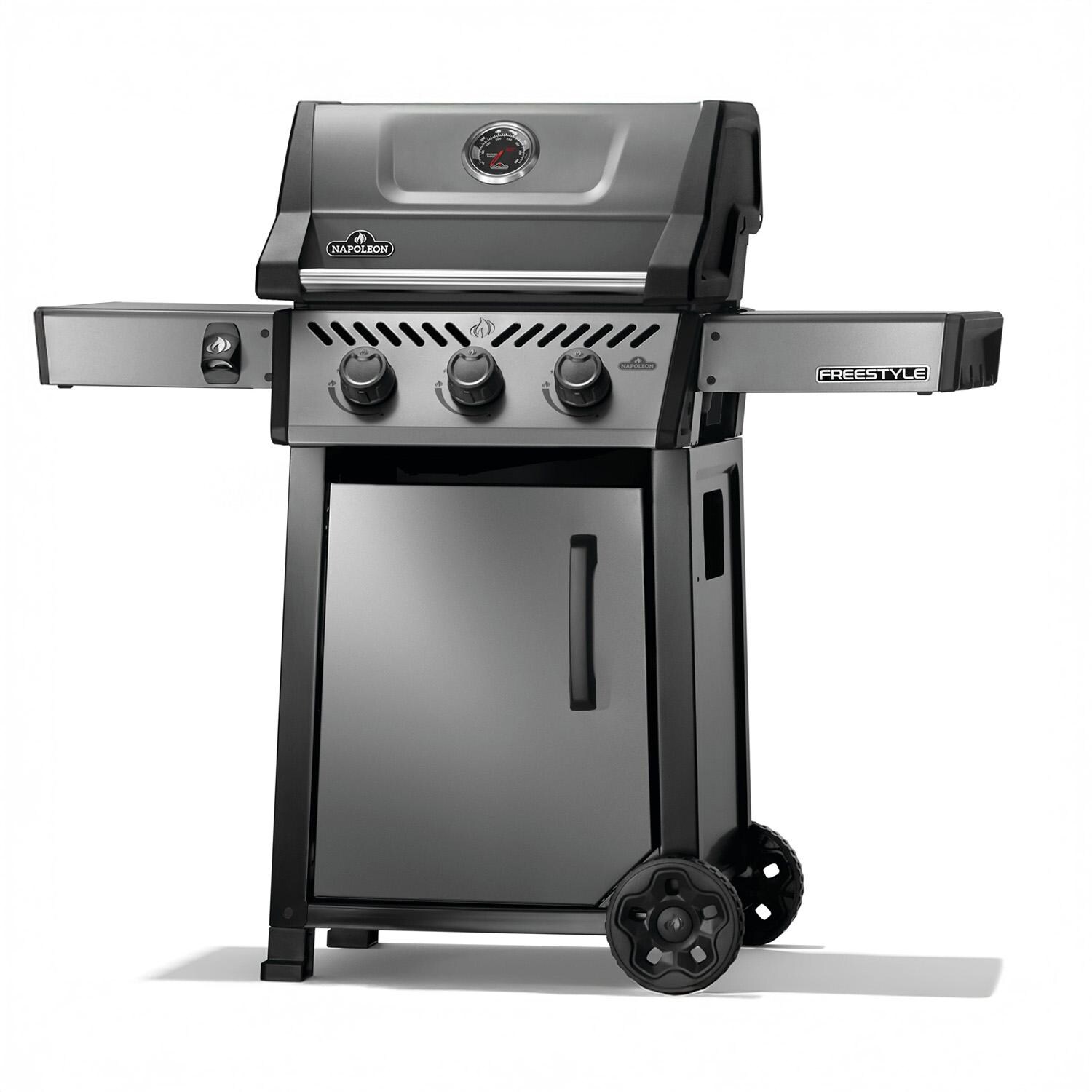 Napoleon F365DPGT Freestyle 365 3 Burner Propane Gas Grill - Graphite Grey - Angled - White Background thumbnail