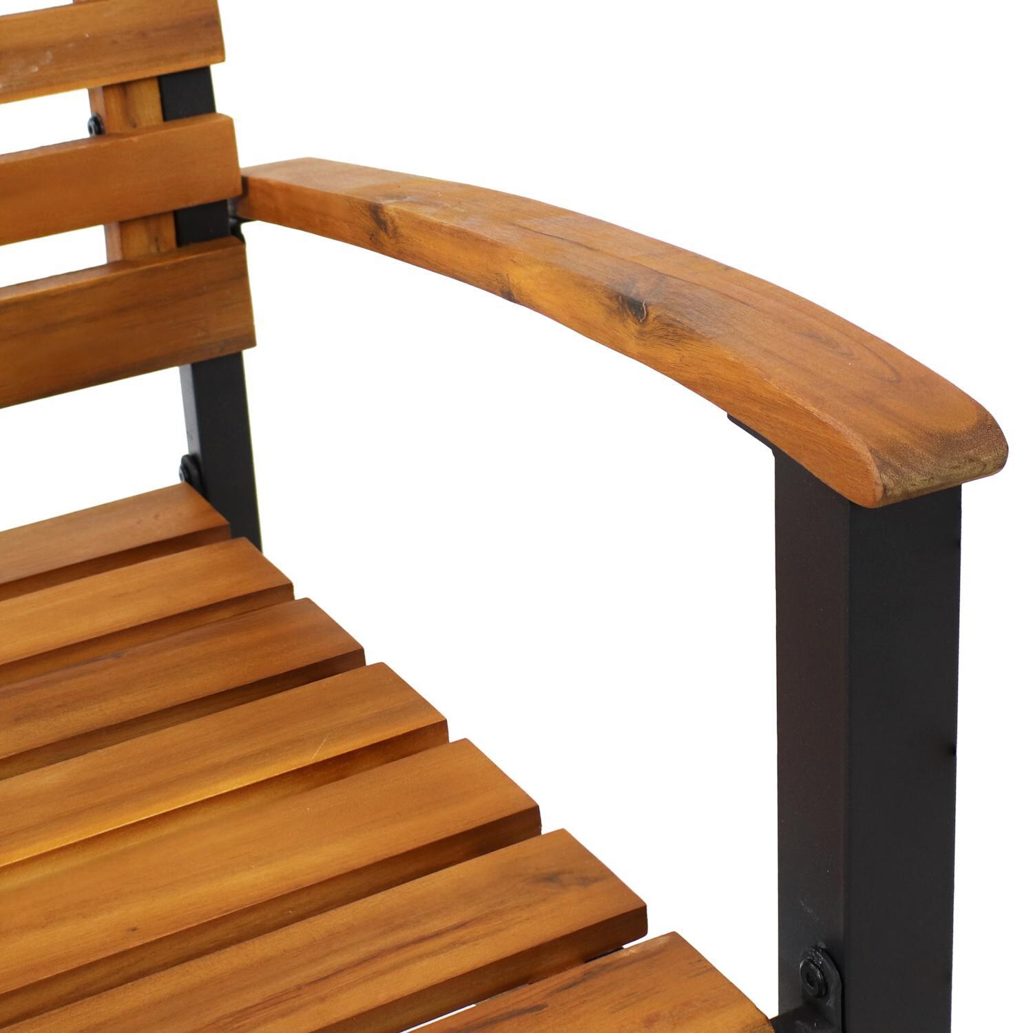 Ultimate Patio Acacia Wood & Steel Outdoor Patio Armchair - Chair Arm thumbnail