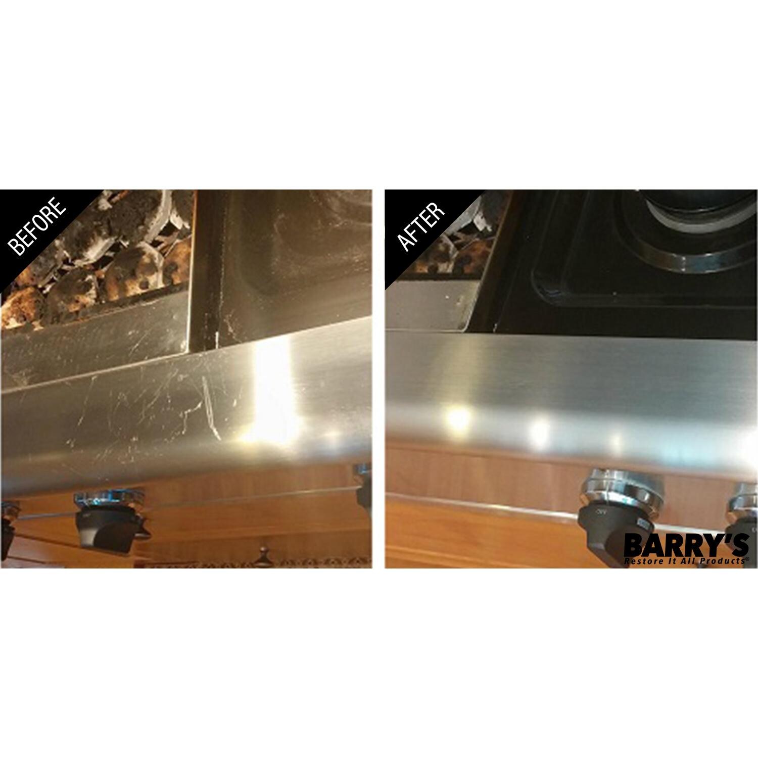 Stainless Steel Surface Before And After Using Scratch-B-Gone - Grill Edge - Detail thumbnail