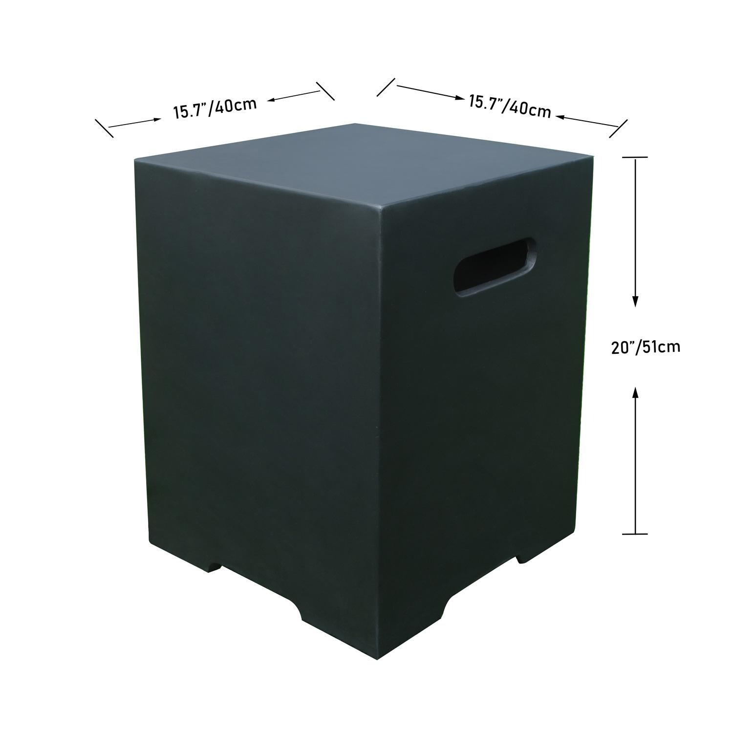 Elementi ONB021BK Modeno Square Tank Cover - Dimensions thumbnail