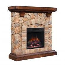 ClassicFlame Tequesta 40-Inch Electric Fireplace Mantel Package - Old World Brown - 89949 image