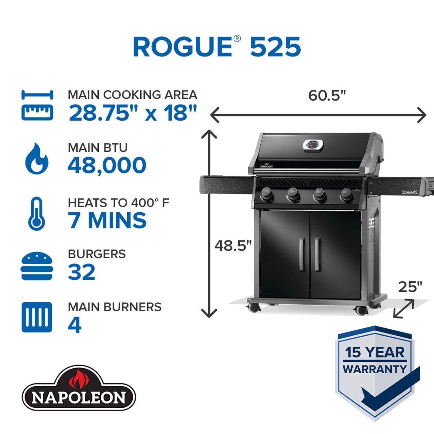 Napoleon R525PK-2-SS Rogue 525 Propane Gas Grill - Black - Grill Summary - Detail thumbnail