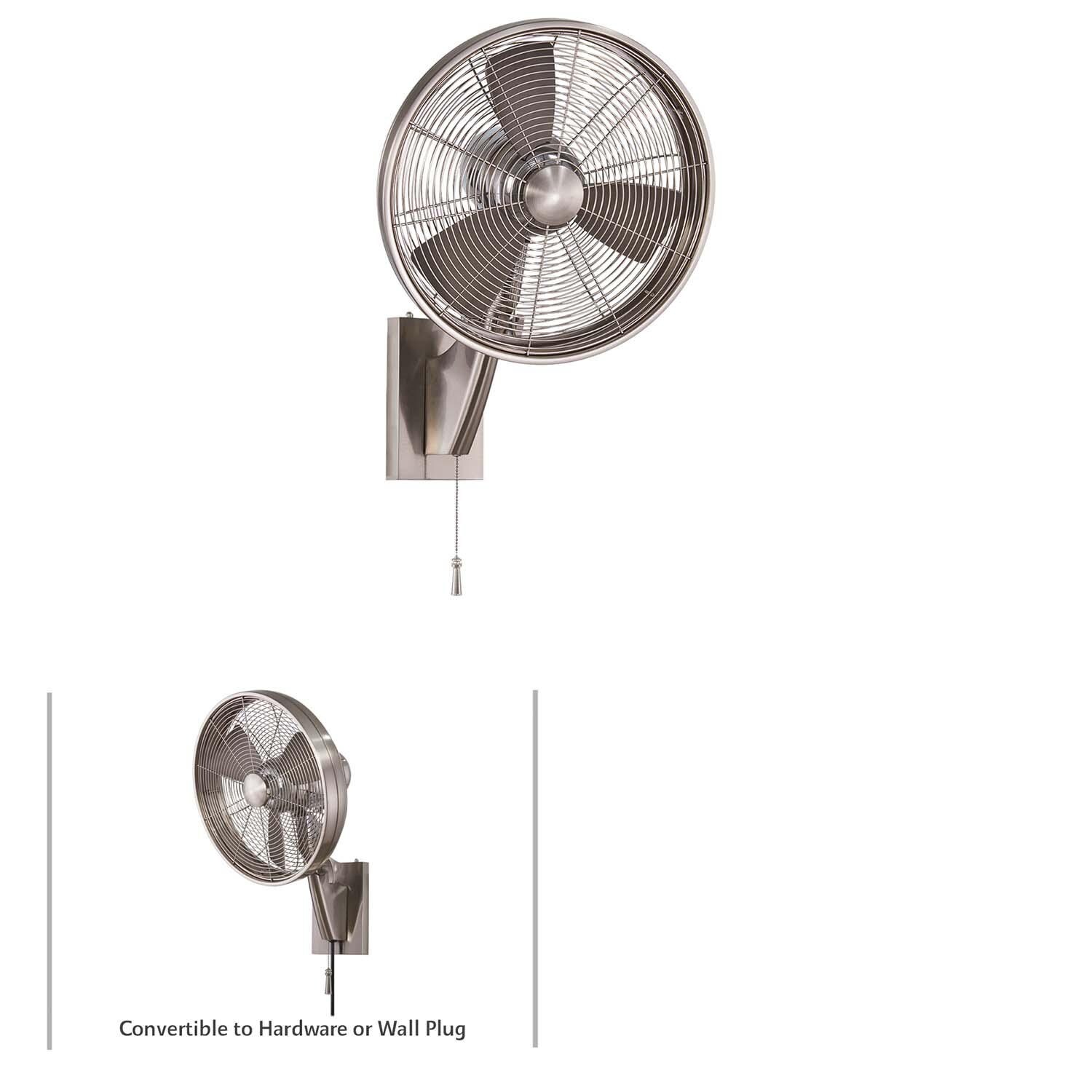 Minka-Aire F307-BN Anywhere 16-Inch 3-Blade Oscillating Fan in Brushed Nickel Finish w/ Silver Blades - Convertible thumbnail
