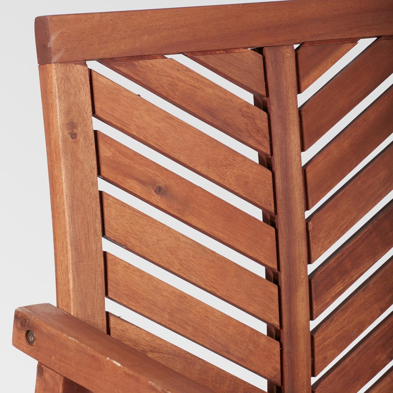 Ultimate Patio Wishlake Acacia Patio Loveseat - Brown - Loveseat Back Detail thumbnail