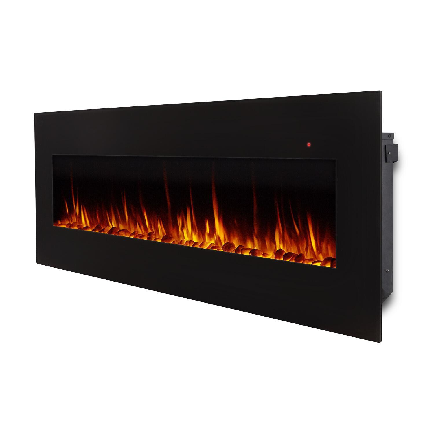 Real Flame 1360E-BK Corretto 72-Inch Wall Mount Electric Fireplace - Black - Side thumbnail