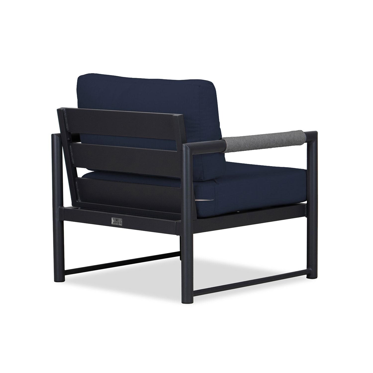 Lakeview AVEBAY-BK-CO-CC-IN Avenue Bay Black/Carbon Club Chair - Spectrum Indigo - Rear Angled - White Background thumbnail