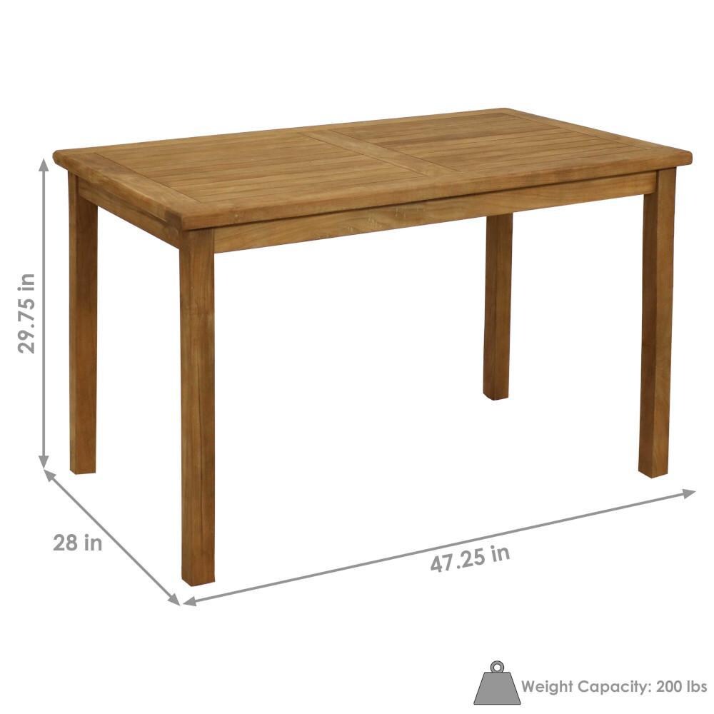 Ultimate Patio Teak Rectangle Outdoor Dining Table - Dimensions thumbnail