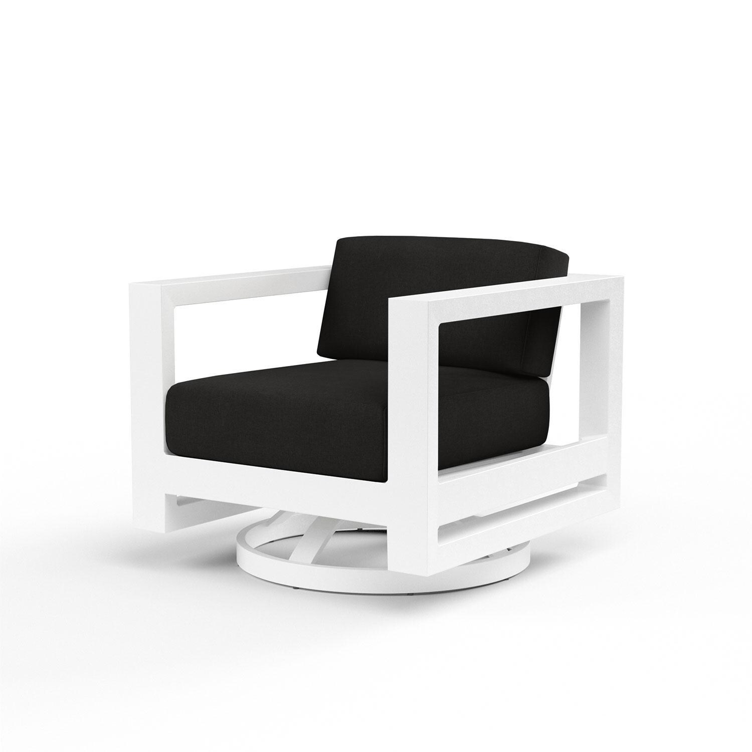 Newport Aluminum Swivel Patio Club in Spectrum Carbon w/ No Welt By Sunset West