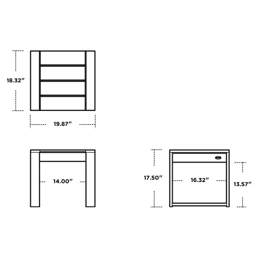 POLYWOOD EDGE End Table in White - Dimensions thumbnail