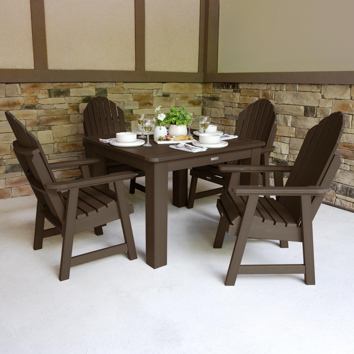 Dream Bay 5 Pc Square Dining Set in Weathered Acorn By Lakeview Outdoor Designs - Lifestyle thumbnail