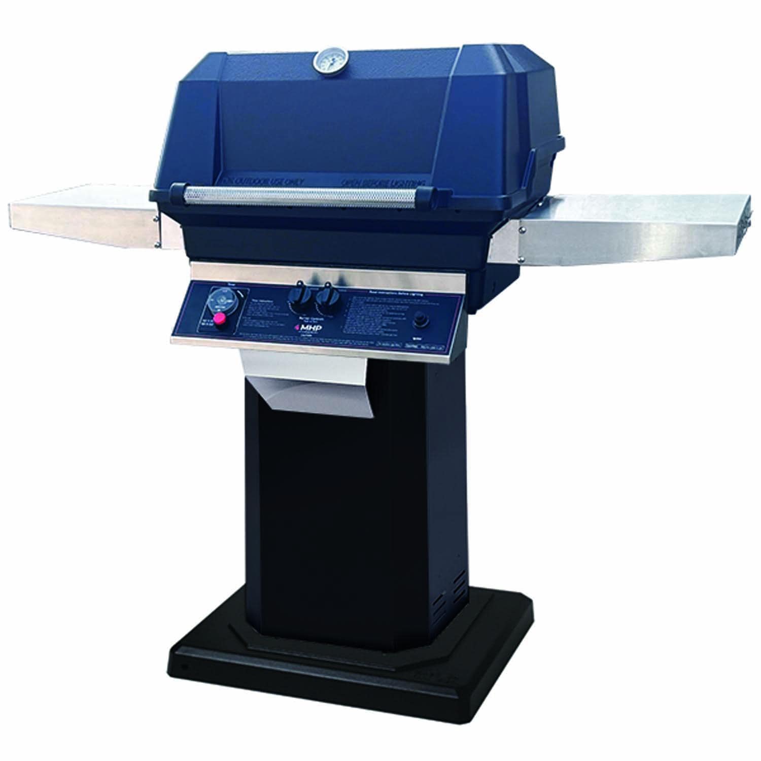 MHP Propane Timer Grill on Stainless Steel Column & Permanent Base - White Background thumbnail