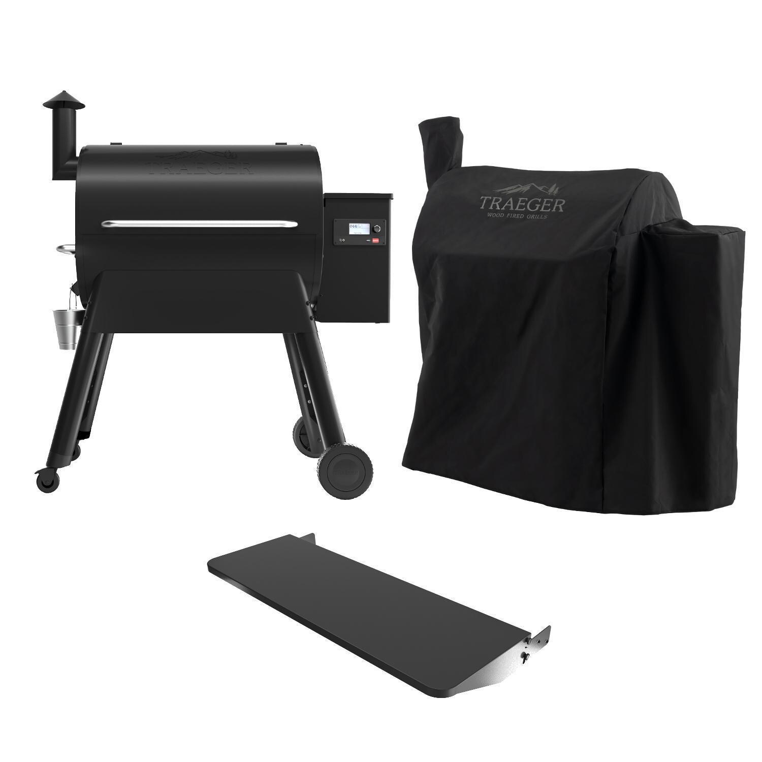 Traeger Pro 780 Wood Pellet Grill - Black W/ Front Shelf & Grill Cover - TFB78GLE + BAC442 + BAC504 thumbnail