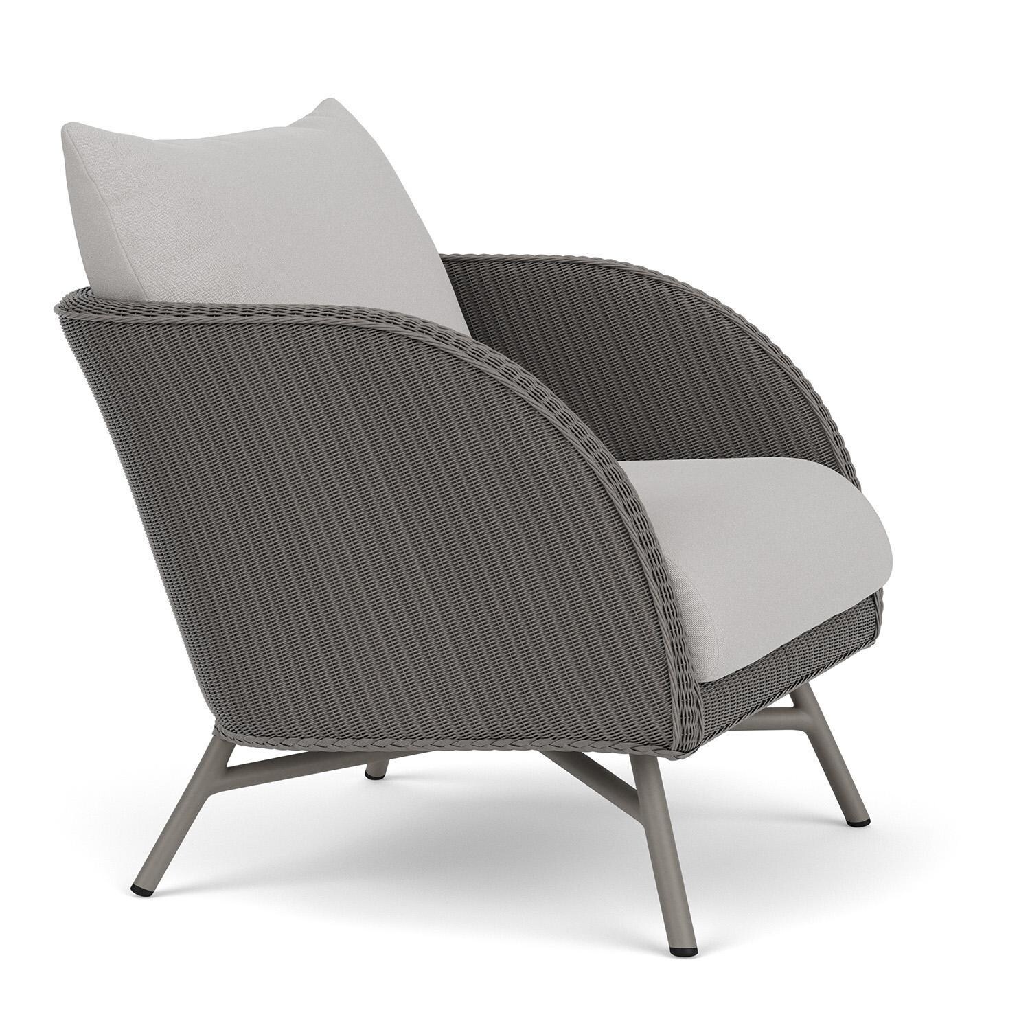 Lloyd Flanders Essence Lounge Chair W/Tundra Dove Fabric - Pewter Finish - Angled thumbnail