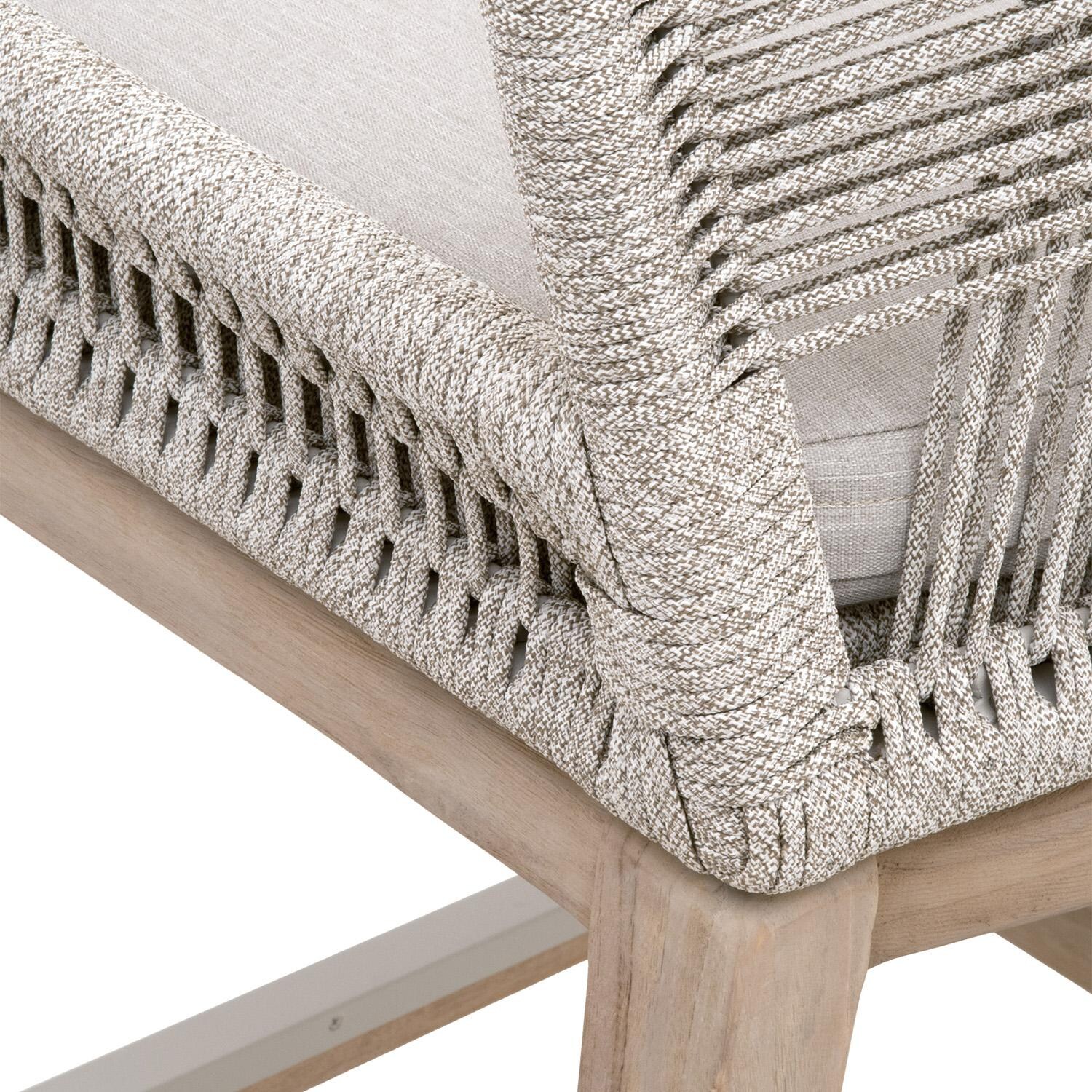 Lakeview Peninsula Way Woven Rope Counter Bar Stool in Taupe & White - Seat Detail thumbnail