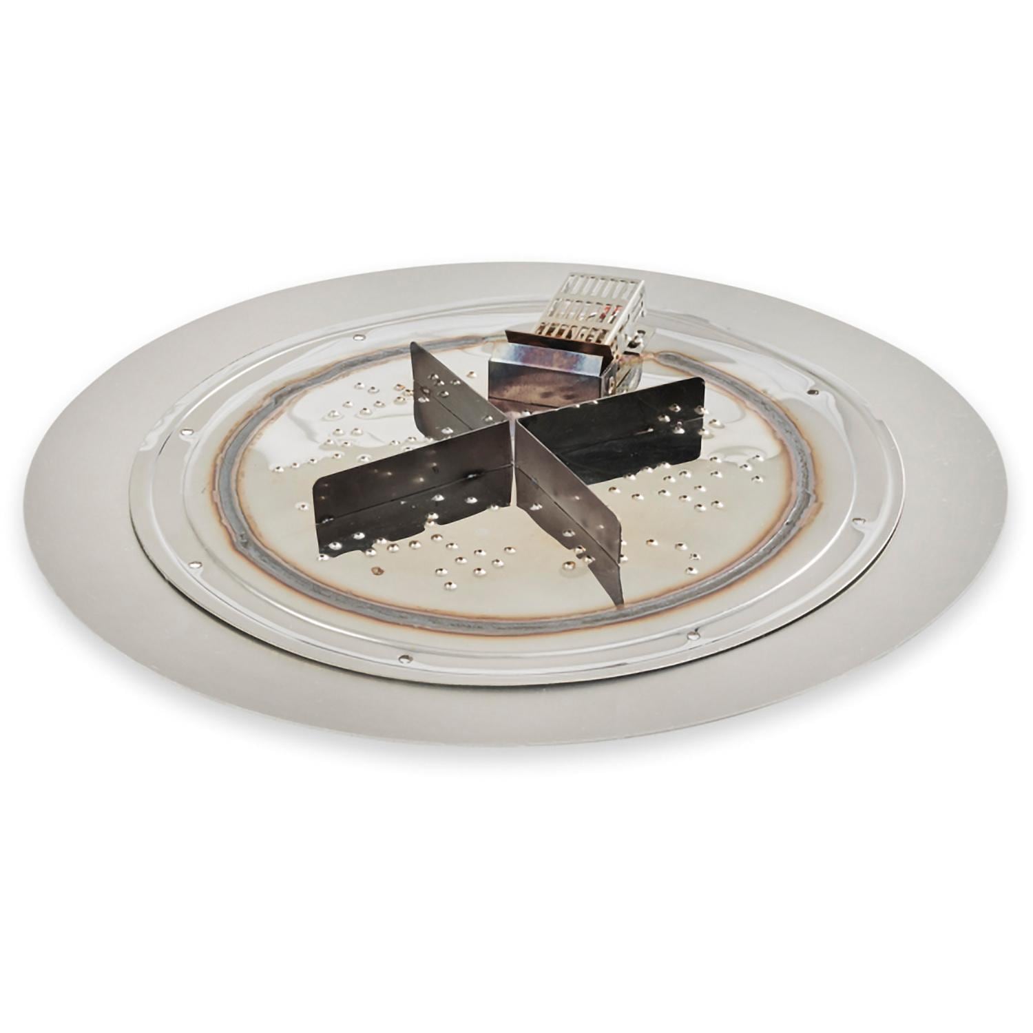 The Outdoor GreatRoom Company BP24RD-A Crystal Fire Plus 24 Inch Flat Round 55,000 BTU Propane Fire Pit Burner Kit  - Stainless Steel - Kit - White Background thumbnail