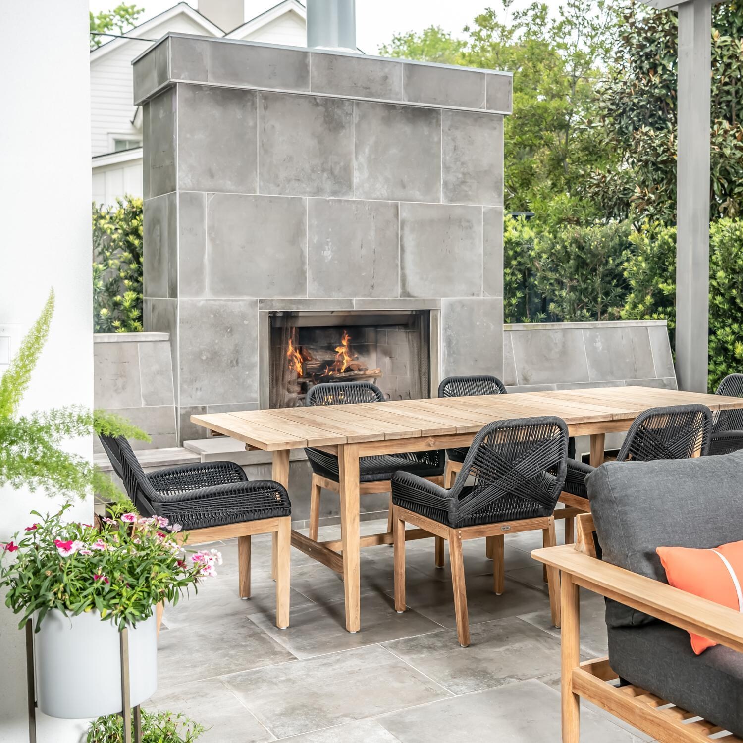 Teak + Table Capri Extend 96/120 Inch Dining Table W/ Extension - By The Fireplace - Lifestyle thumbnail