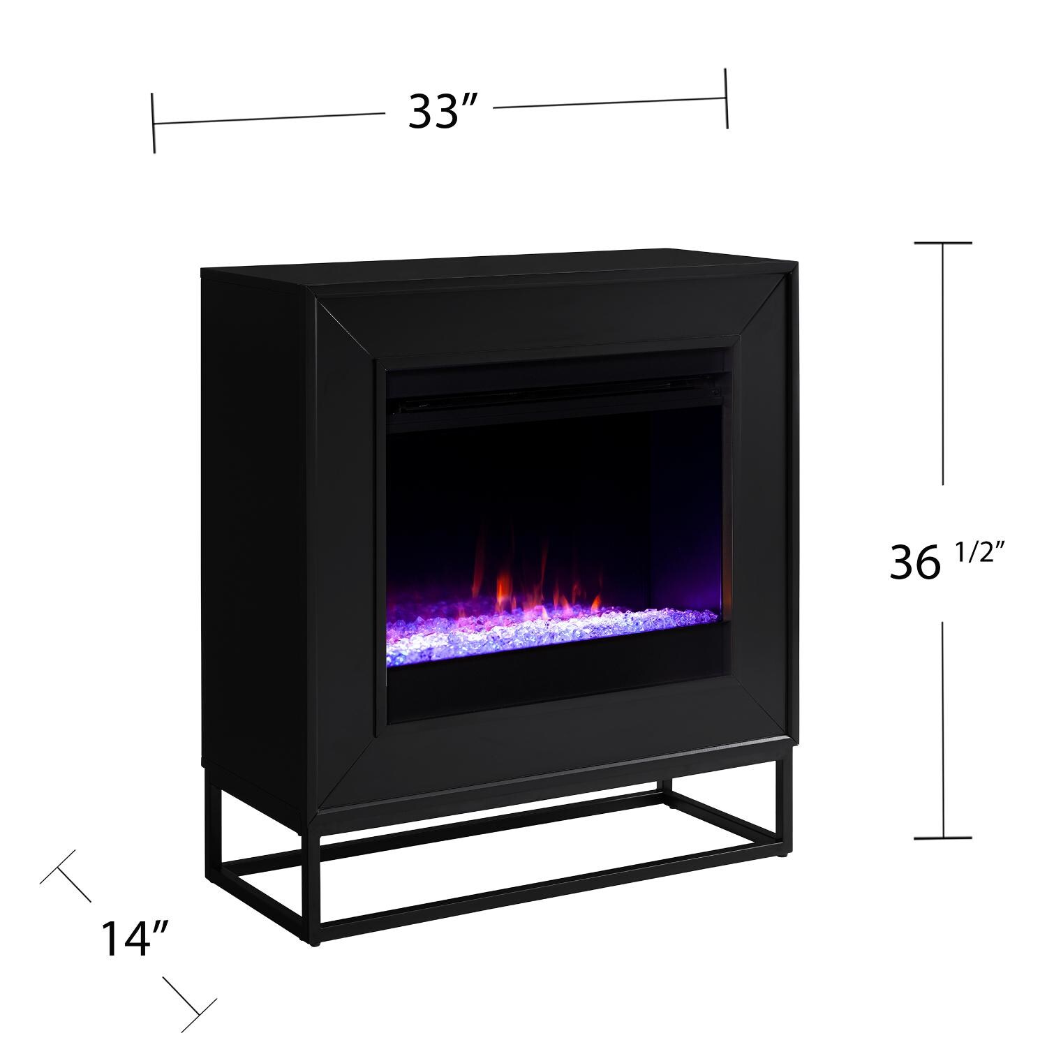 Southern Enterprises FC1063059 Frescan 33-Inch Color Changing Electric Fireplace - Black - Measurements thumbnail