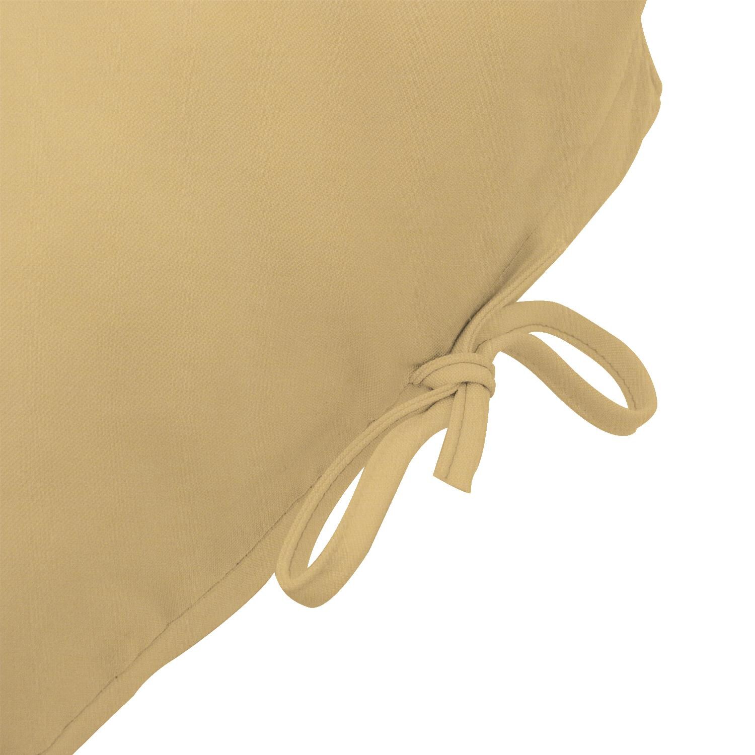 Sunbrella Canvas Wheat Long Outdoor Replacement Chaise Lounge Cushion By UltimatePatio.com - Tie Detail thumbnail