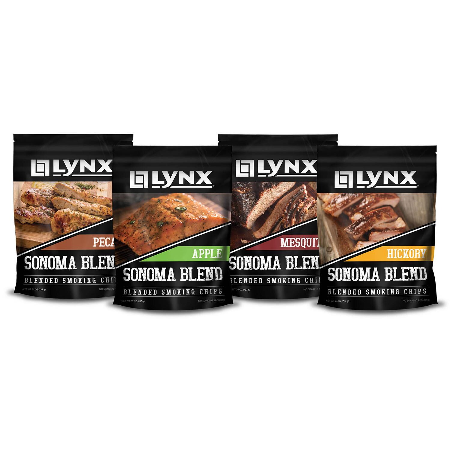 Lynx Sonoma Blend Apple, Hickory, Mesquite And Pecan Smoking Wood Chip - 4 Pack thumbnail