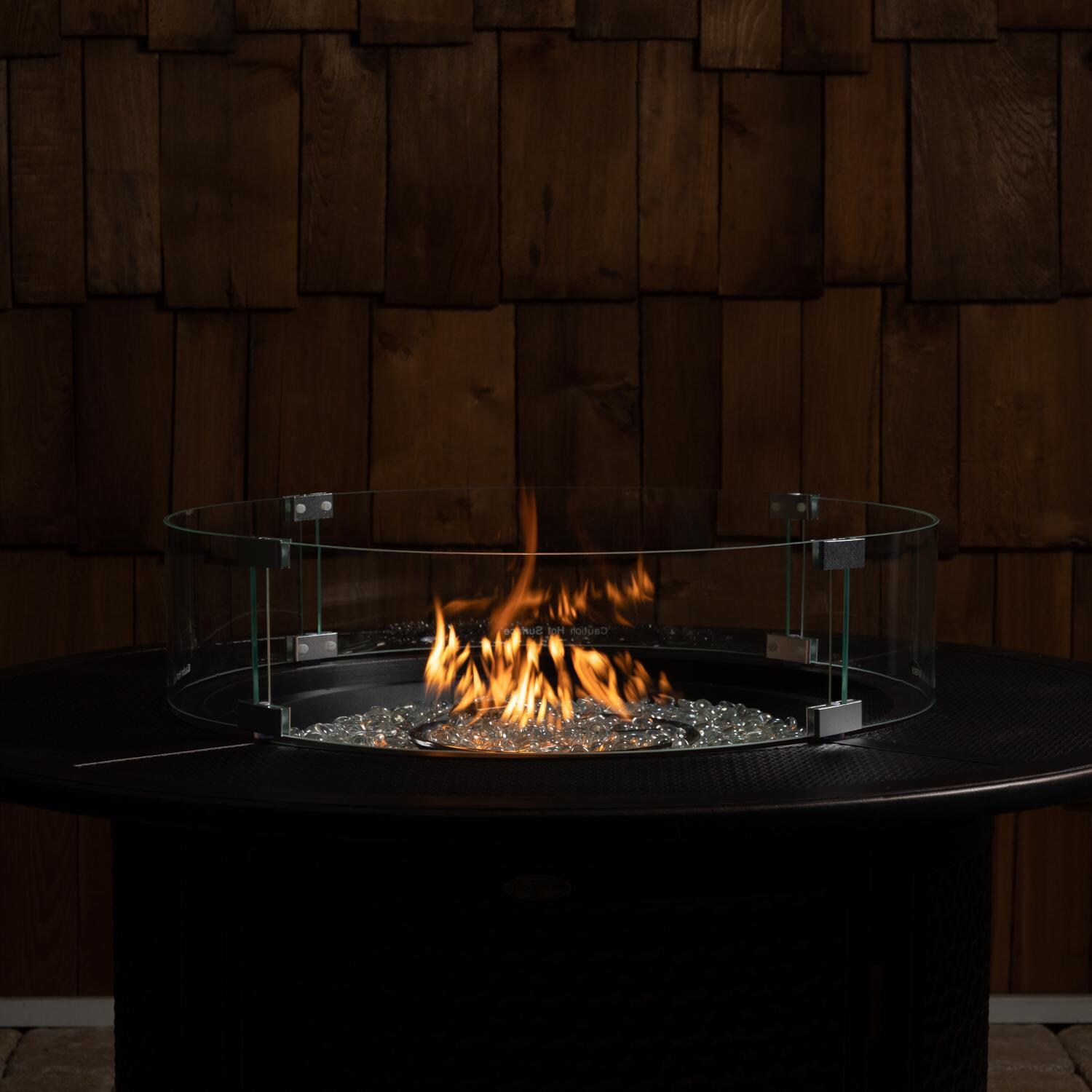 Ultimate Patio Wind Guard For Round Fire Pits - Tempered Glass - 63246