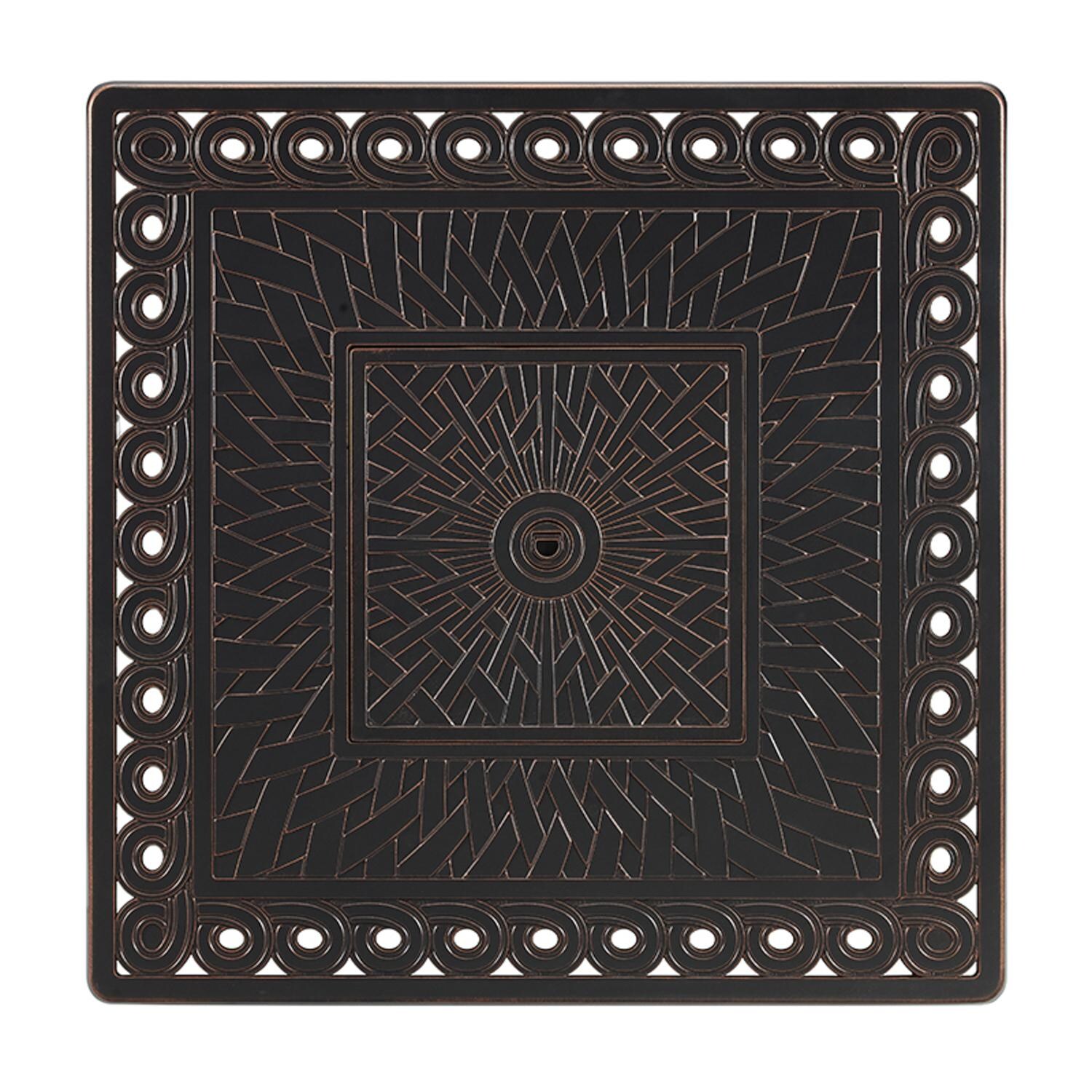 Ultimate Patio SC63694 Palm Way 32-Inch Square Aluminum Propane Fire Pit Table - Top View thumbnail