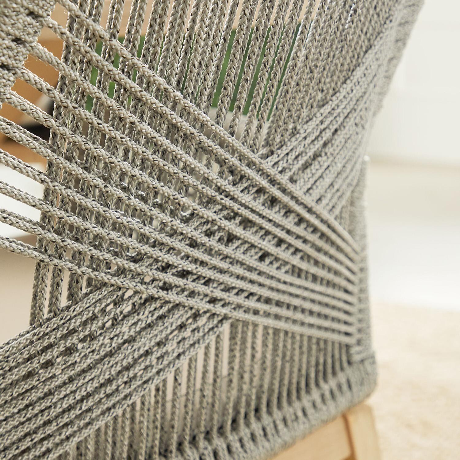 Lakeview Peninsula Way 2 Pc Woven Rope Dining Arm Chair in Platinum - Rope Detail thumbnail