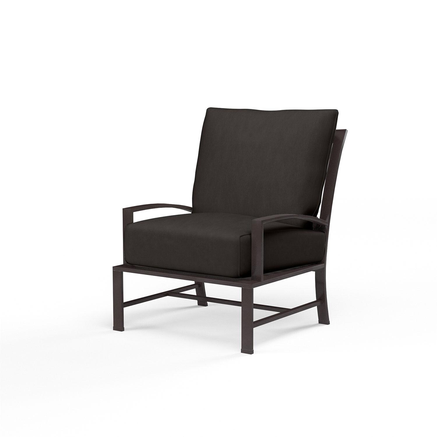 La Jolla Aluminum Patio Club Chair in Spectrum Carbon w/ Self Welt By Sunset West - Display - White Background thumbnail