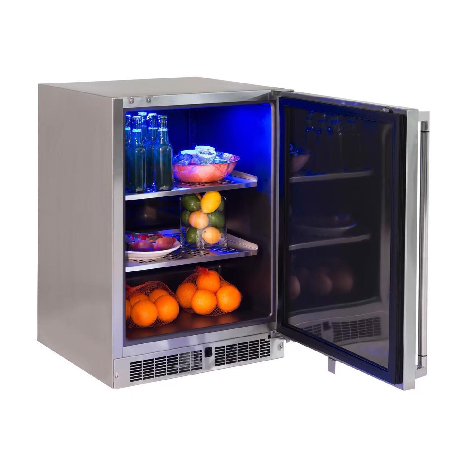 Lynx 24-Inch 5.3 Cu. Ft. Reversible Hinge Outdoor Rated Compact Refrigerator - LN24REF - White Background thumbnail