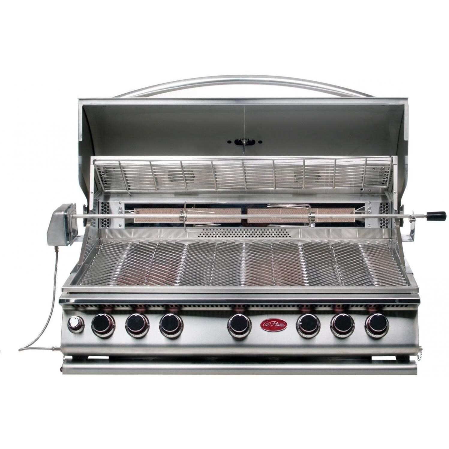 Cal Flame 40-Inch 5-Burner Convection Built-In Natural Gas BBQ Grill With Rotisserie (Ships As Propane With Conversion Fittings) - BBQ18875CN