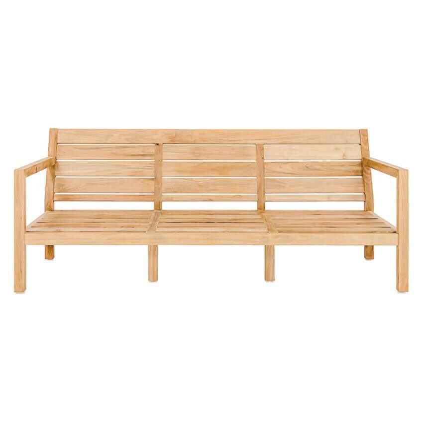 Teak + Table Monday Teak Patio Sofa in Granite - Frame Front - White Background thumbnail