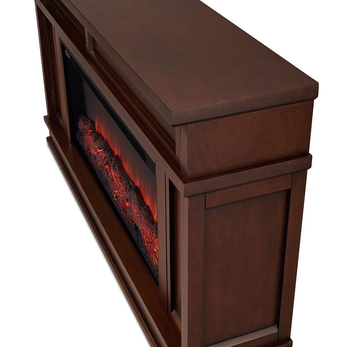 Real Flame 4020E-DW Torrey 60-Inch Electric Fireplace Mantel - Dark Walnut - Corner thumbnail