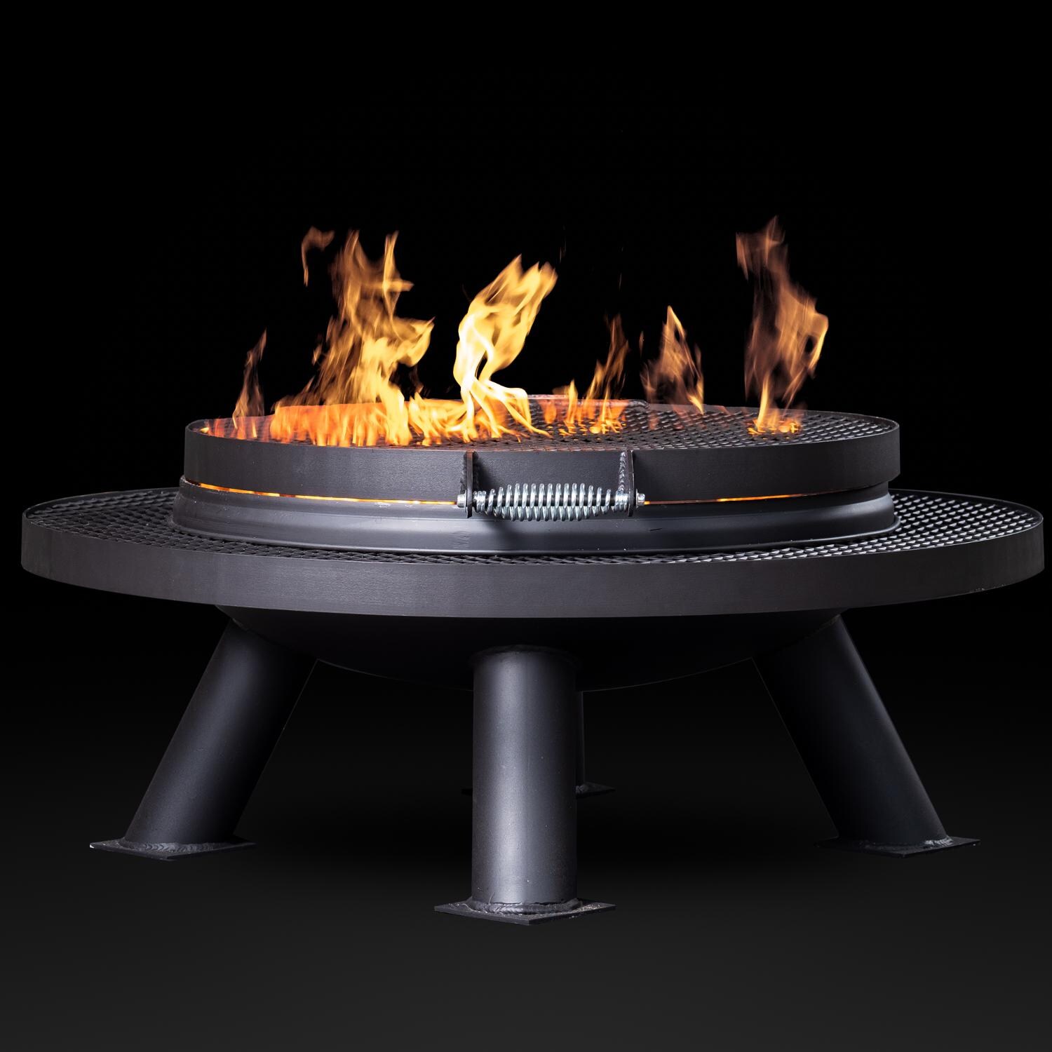 Texas Original Pits Spindletop 30-Inch Round Wood-Burning Fire Pit W/ Removable Grill Grate - FPG-30 thumbnail