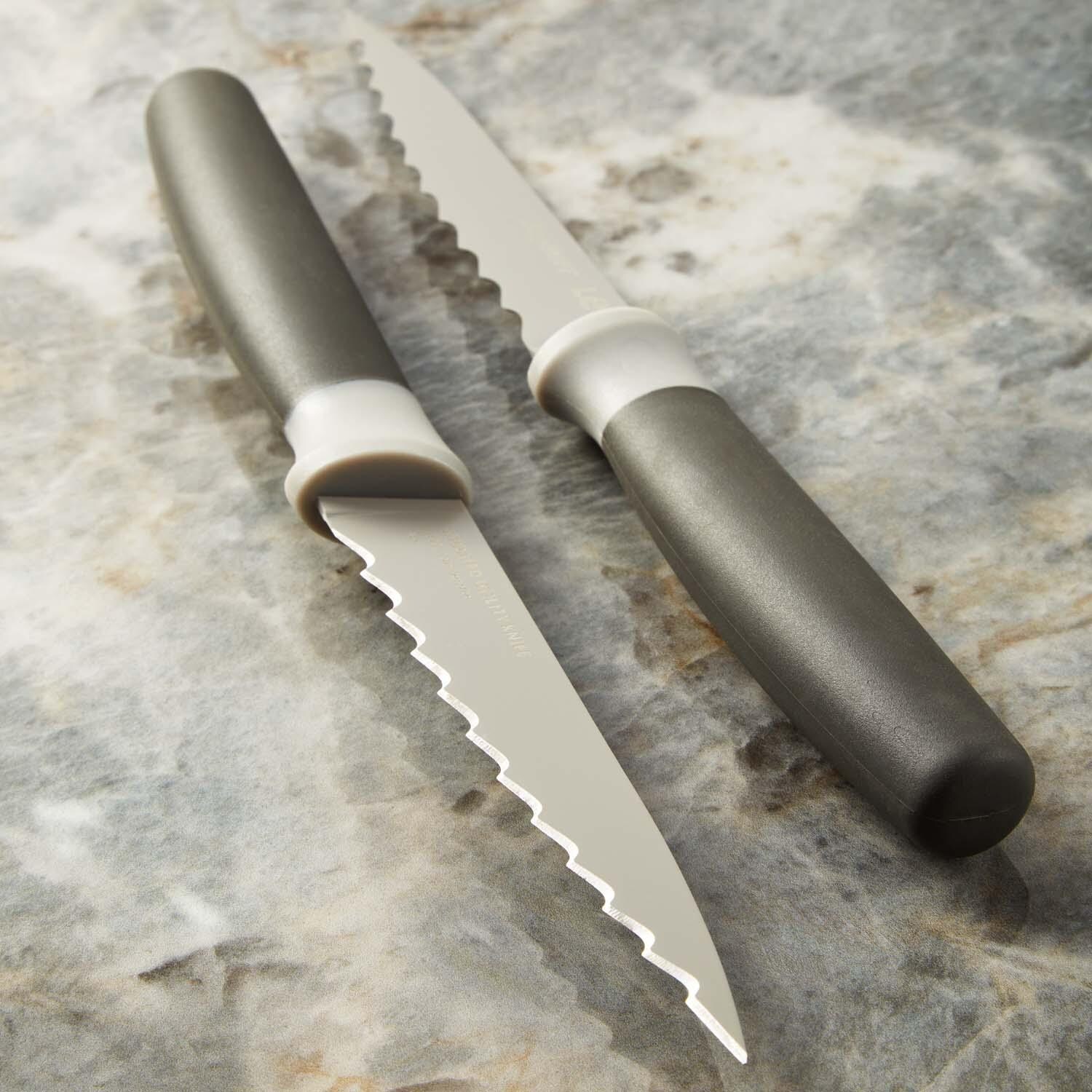 BergHOFF 4 1/2-in Leo 12 Pc Stainless Steel Serrated Steak Knives - Two Knives - Lifestyle thumbnail