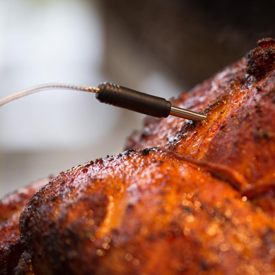 Broil King Digital Side Table Thermometer - 61935 - Probe in Chicken Up Close - Detail thumbnail