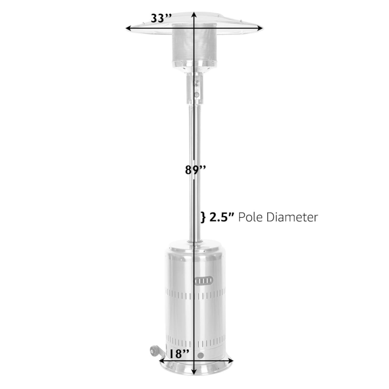 Fire Sense Performance Series 46,000 BTU Propane Gas Patio Heater