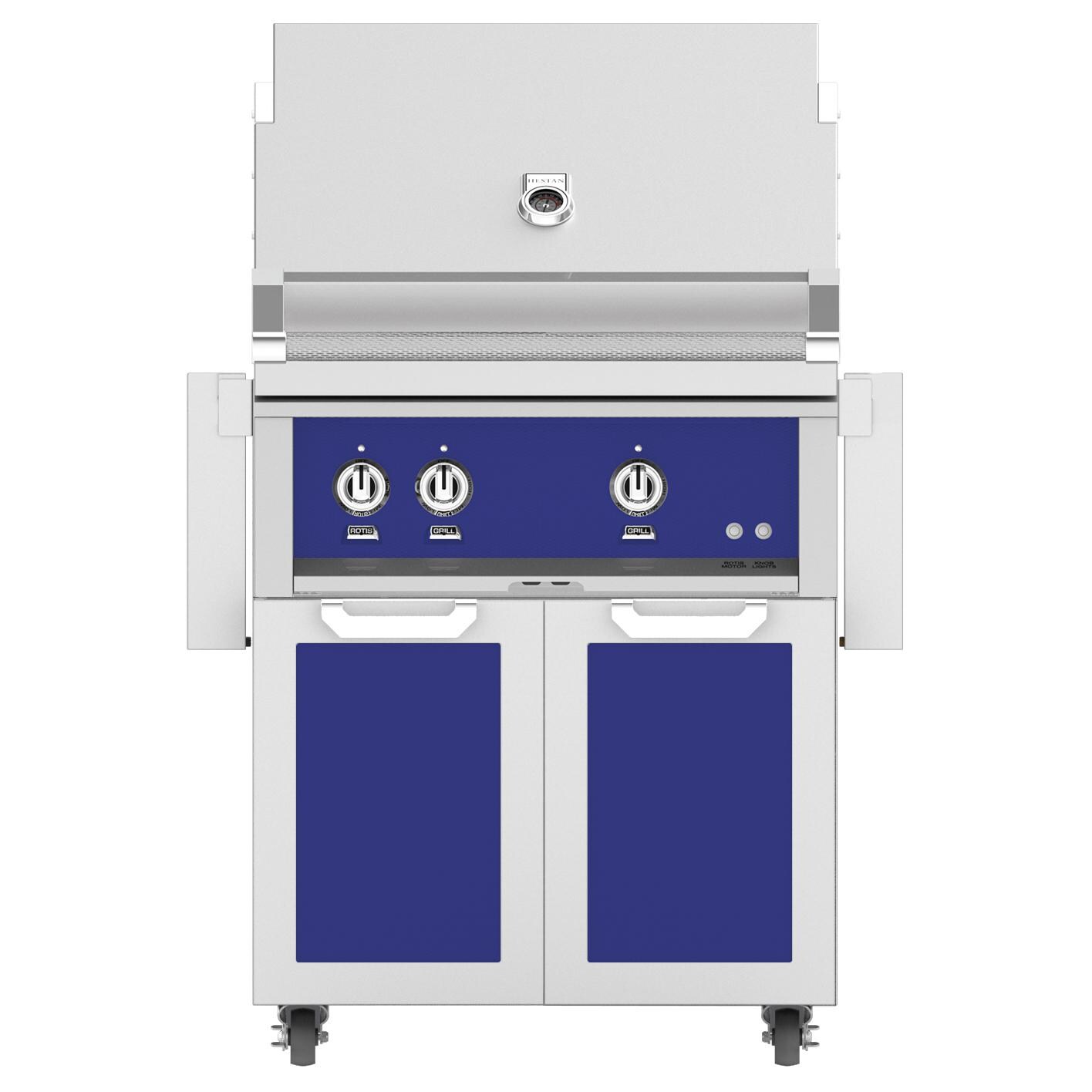 Hestan 30-Inch Propane Gas Grill W/ Sear Burner & Rotisserie On Double Door Tower Cart - Prince - GMBR30-LP-BU