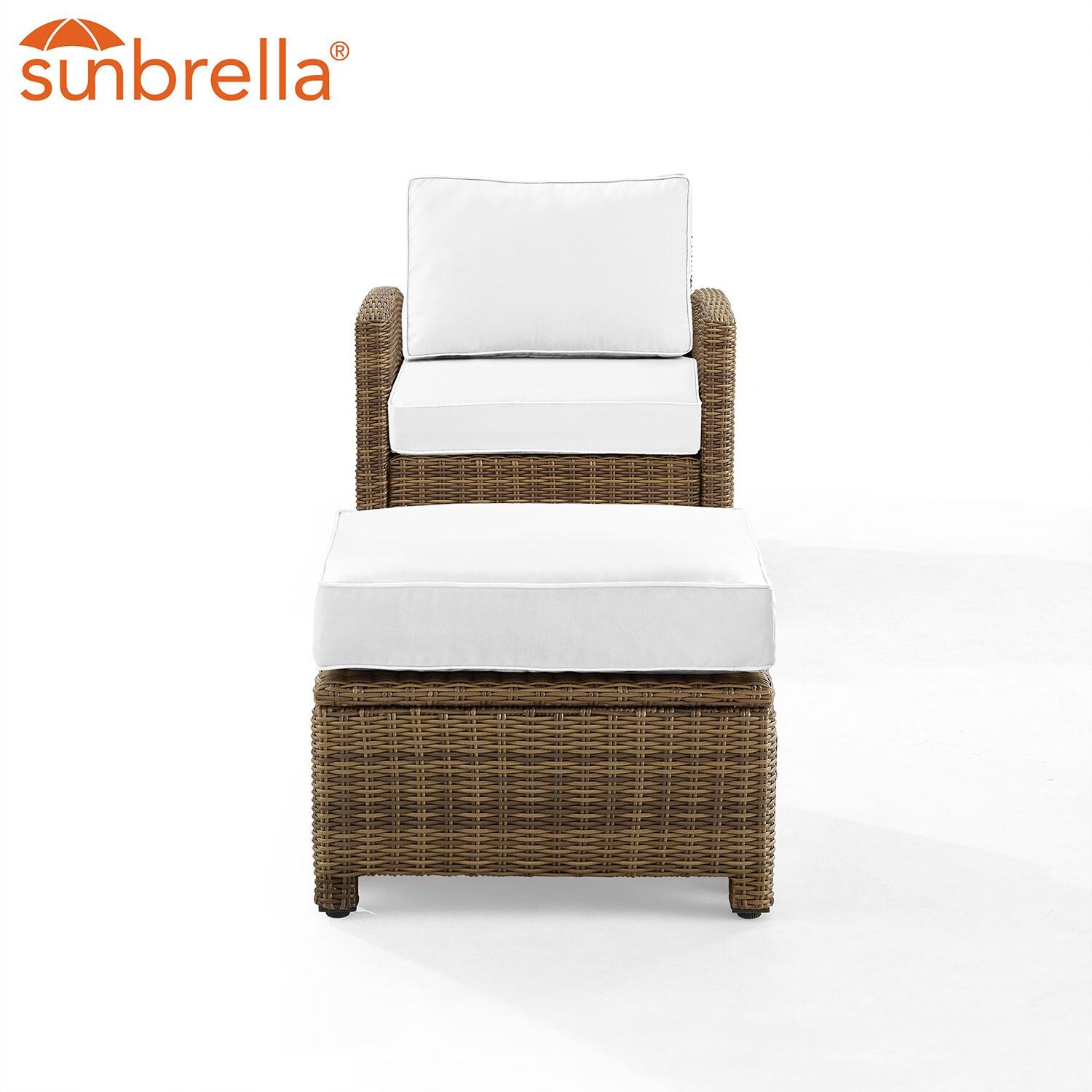 Ultimate Patio UP-92414WB-WH 2Pc Wicker Outdoor Chair Set - Sunbrella - Front View - White Background thumbnail