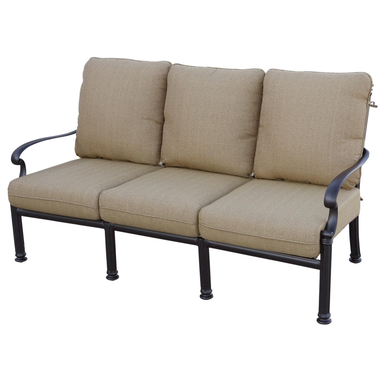 Darlee B/201018-7PC-60AB Santa Barbara Cast Aluminum Sofa W/ Sesame Cushions thumbnail