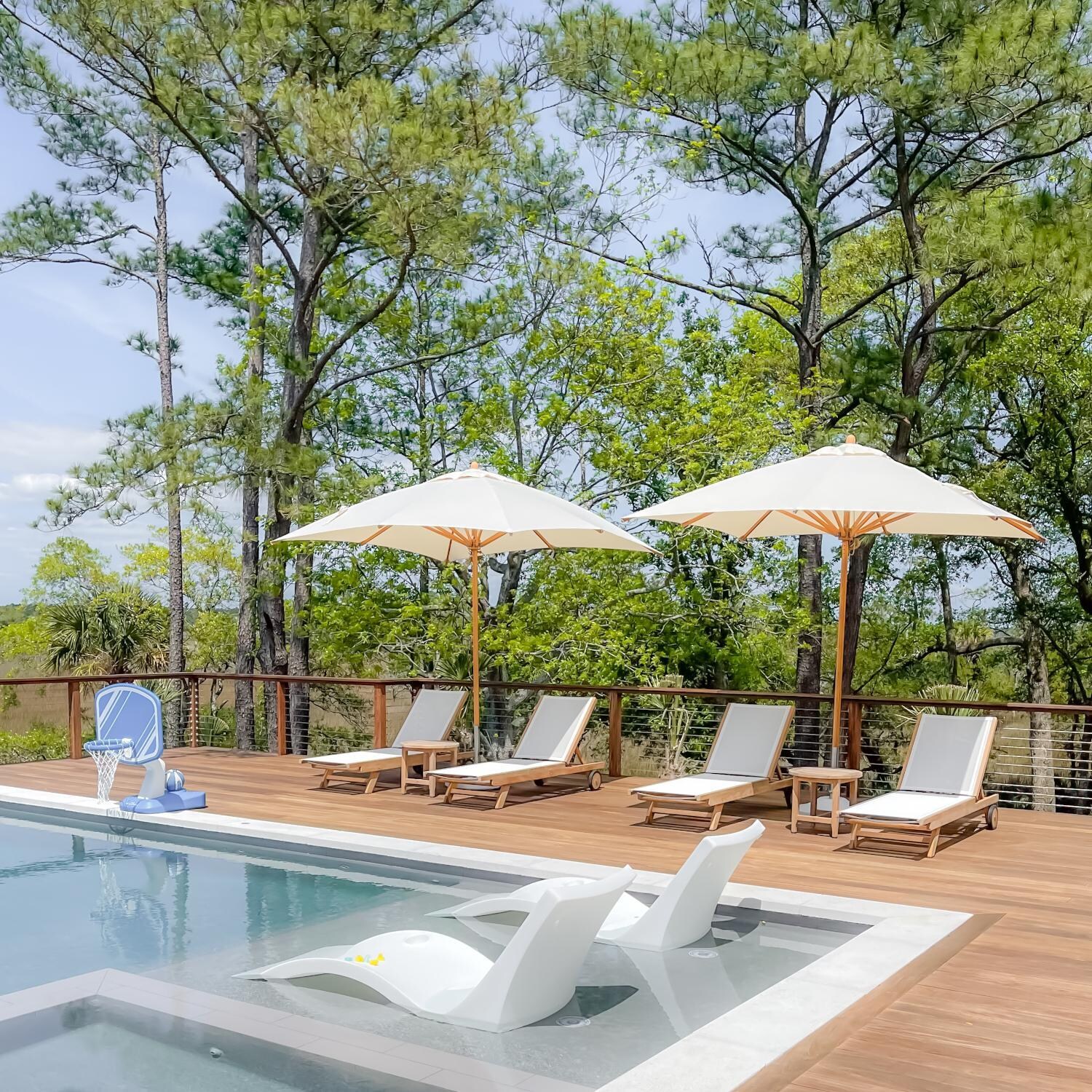 Teak + Table Cayman Chaise Lounge in White - Lifestyle thumbnail