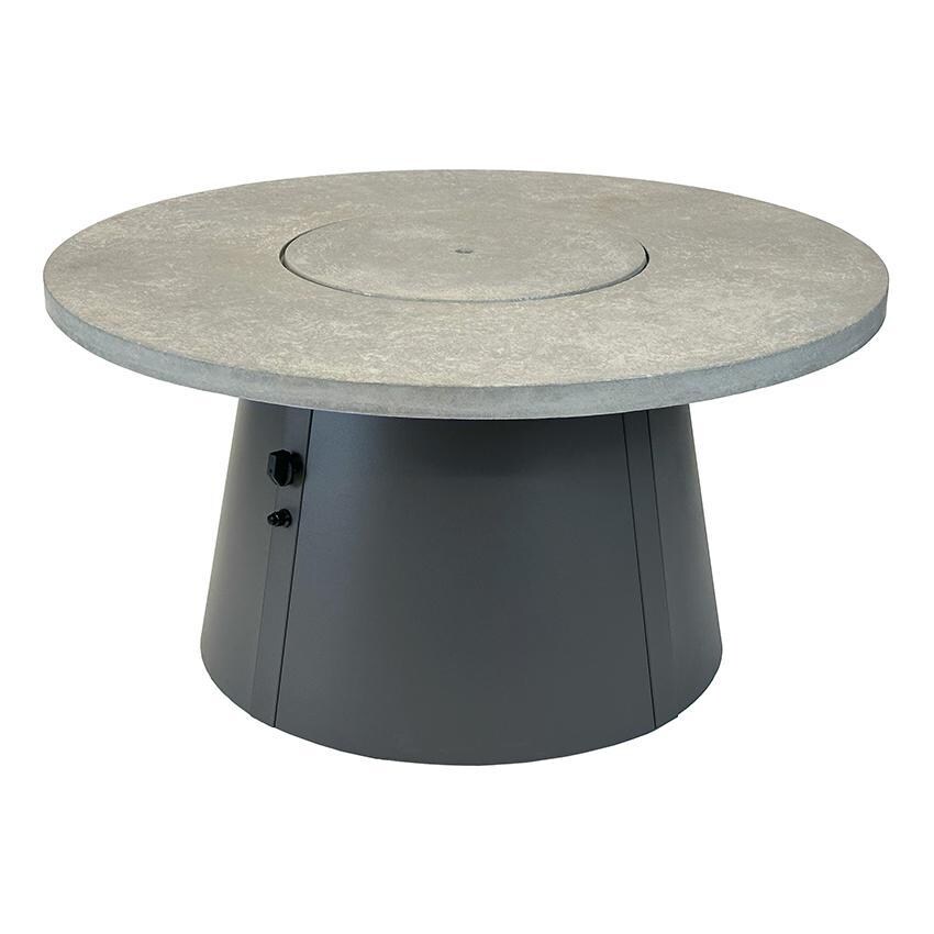 Cirvalo 48 Inch Round Natural Gas Fire Pit in Relic Grey/Charcoal by The Outdoor GreatRoom Company - Cover - White Background thumbnail