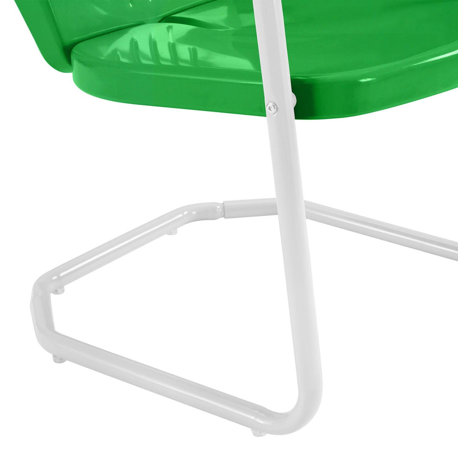 Ultimate Patio UP-32241GR 3Pc Retro Outdoor Bistro Set in Kelly Green - Base Legs Front View - Detail thumbnail